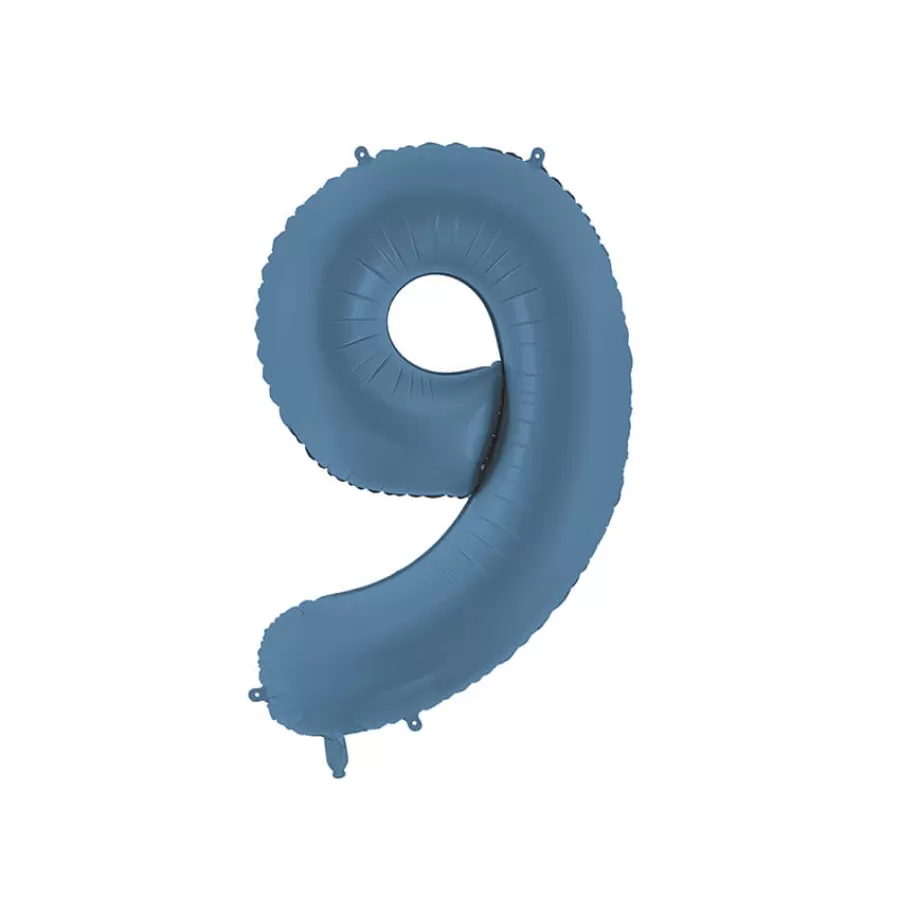 Μπαλόνι Αριθμός 9 μπλε ματ - 86εκ.