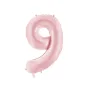 Μπαλόνι Αριθμός 9 ροζ παστέλ ματ - 86εκ.