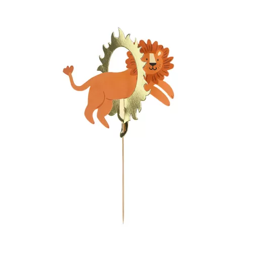 Διακοσμητικό για τούρτα Λιοντάρι σε φλεγόμενο στεφάνι - Τσίρκο