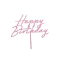 Διακοσμητικό για τούρτα ''Happy Birthday'' ακρυλικό ροζ ματ