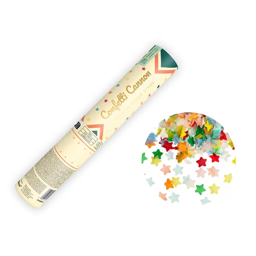 Κανονάκι με κονφετί αστεράκια πολύχρωμα - 20εκ.