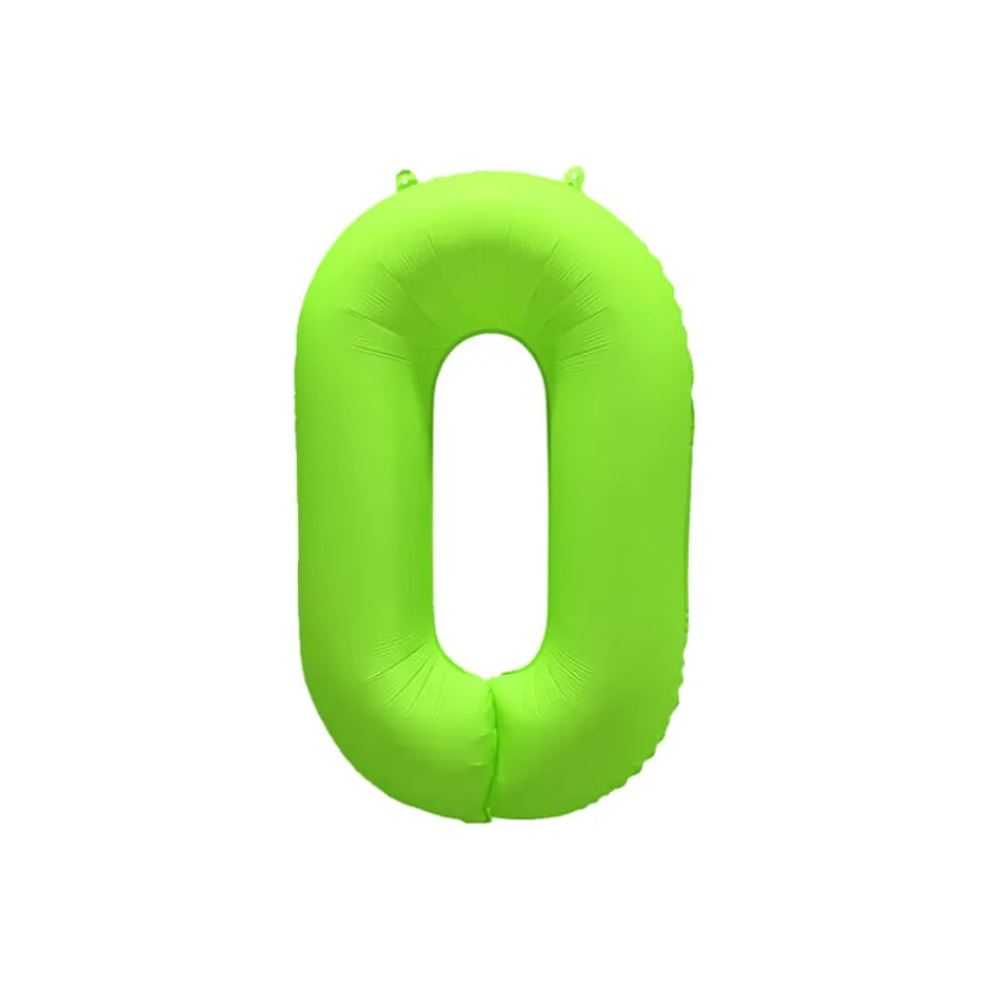 Μπαλόνι αριθμός 0 neon λαχανί - 86εκ.