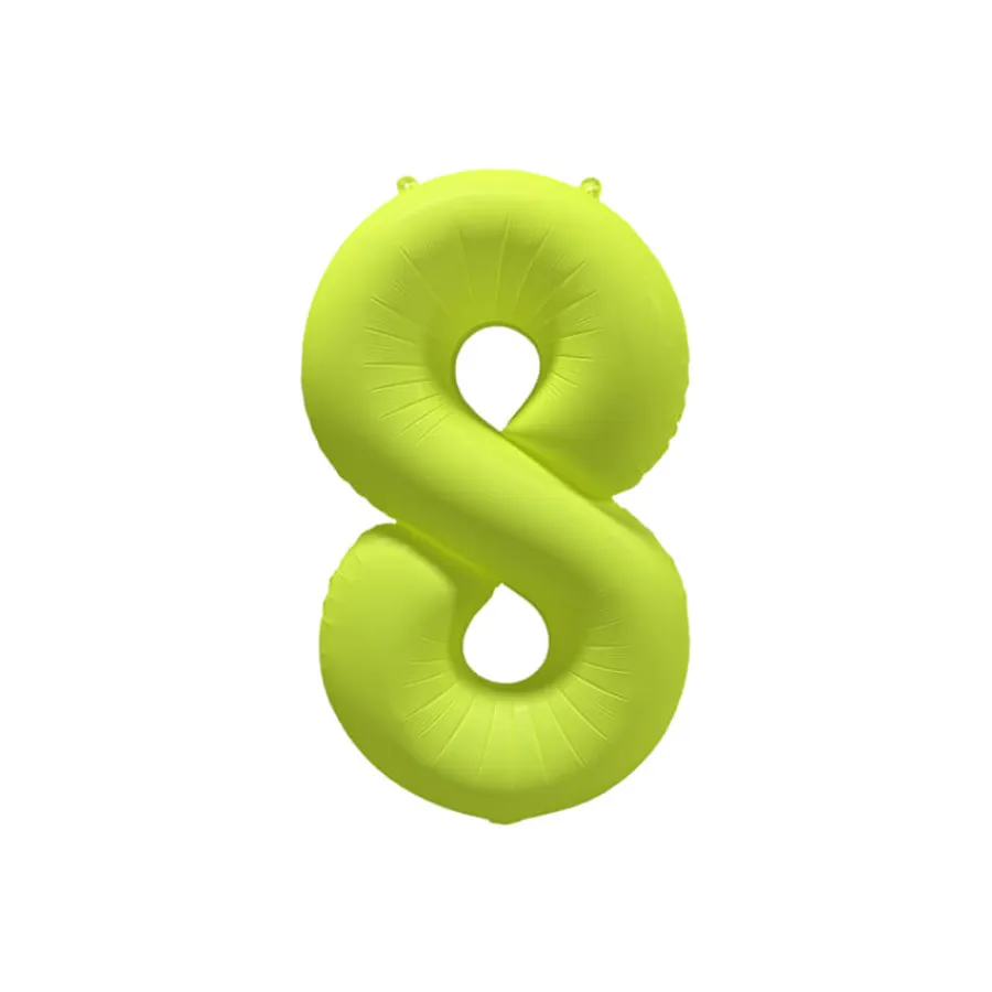Μπαλόνι αριθμός 8 neon κίτρινο - 86εκ.