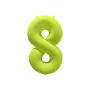Μπαλόνι αριθμός 8 neon κίτρινο - 86εκ.