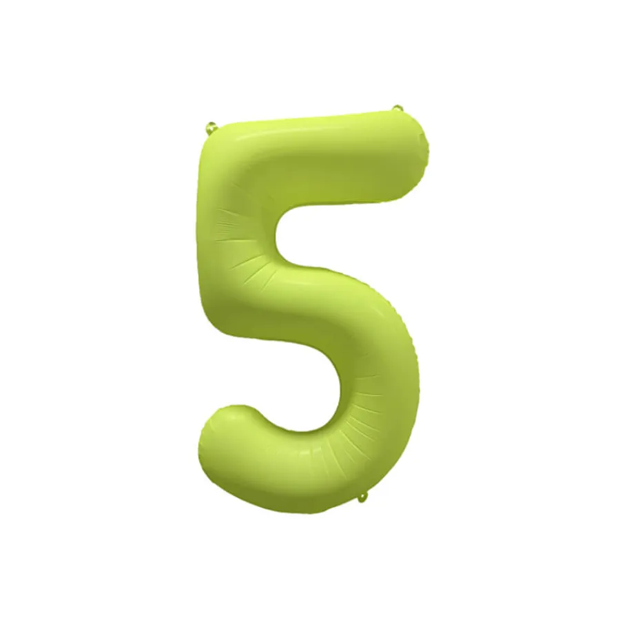 Μπαλόνι αριθμός 5 neon κίτρινο - 86εκ.