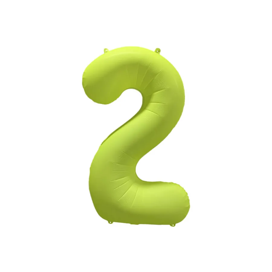 Μπαλόνι αριθμός 2 neon κίτρινο - 86εκ.