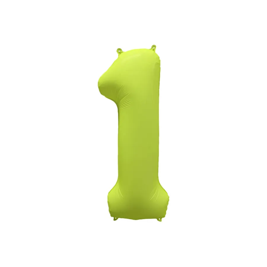 Μπαλόνι αριθμός 1 neon κίτρινο - 86εκ.
