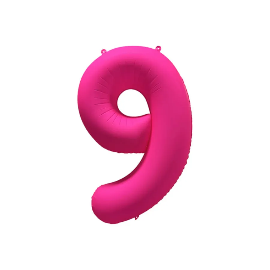 Μπαλόνι αριθμός 9 neon φούξια - 86εκ.