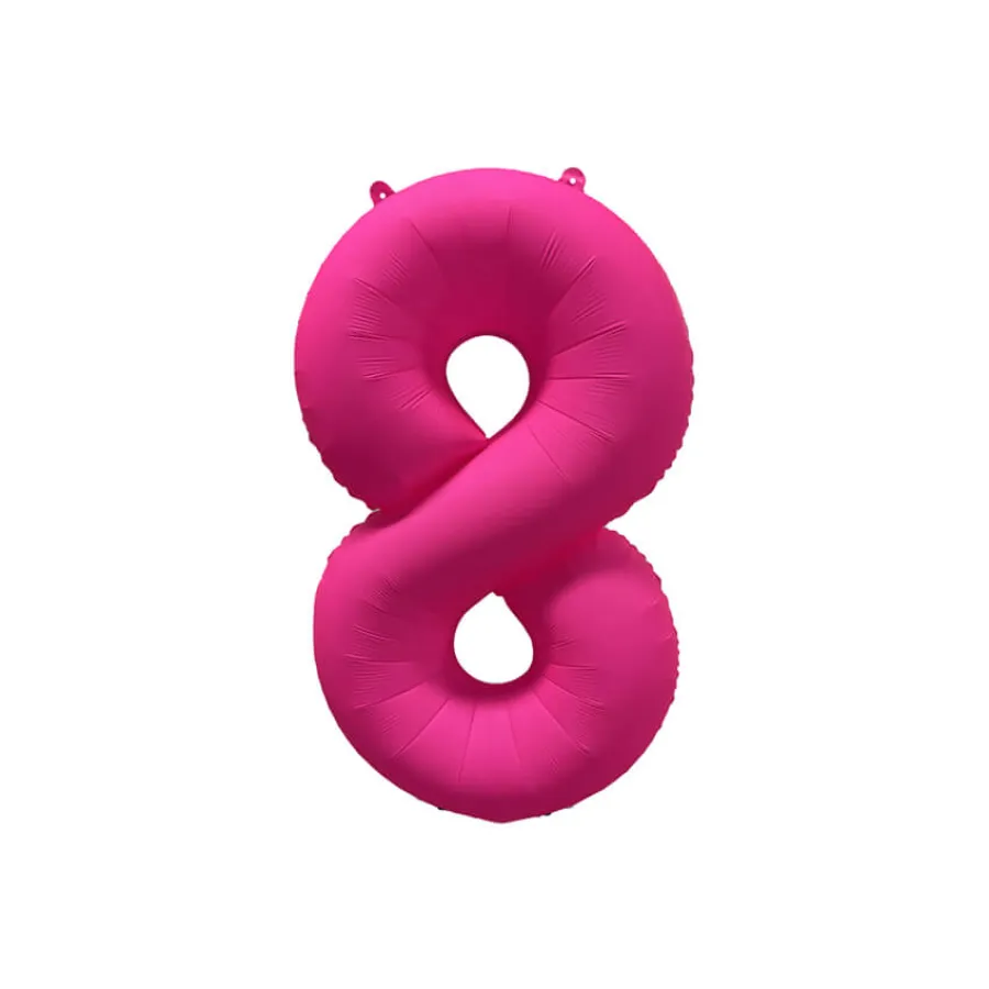 Μπαλόνι αριθμός 8 neon φούξια - 86εκ.
