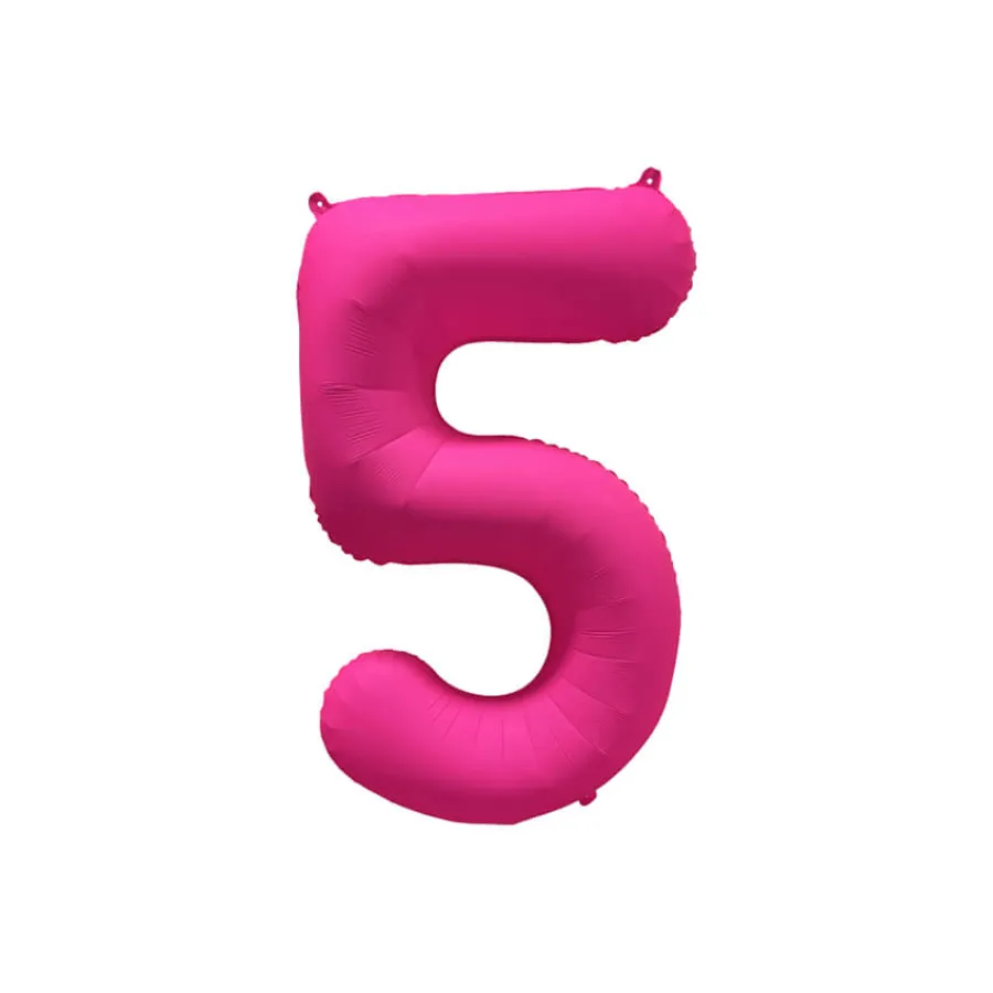 Μπαλόνι αριθμός 5 neon φούξια - 86εκ.