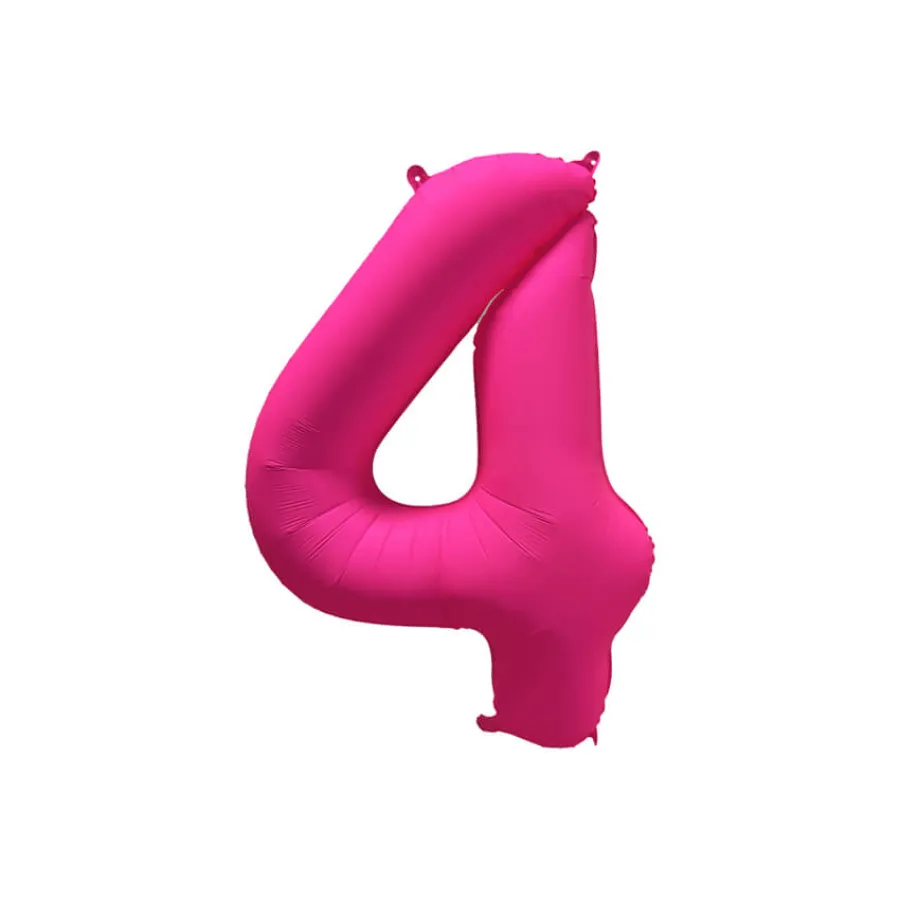 Μπαλόνι αριθμός 4 neon φούξια - 86εκ.