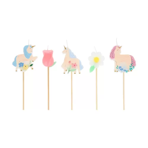Κεράκια Meadow Unicorns - 5τμχ.