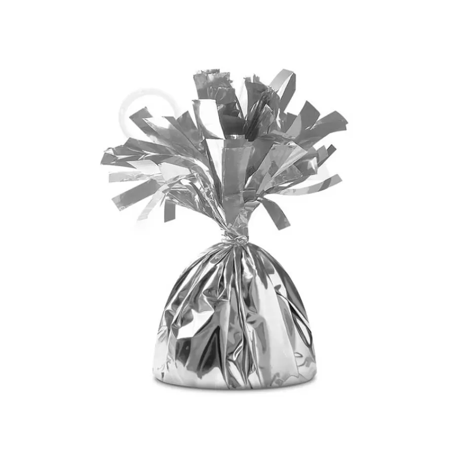 Βαρίδιο για μπαλόνια ασημί foil glossy