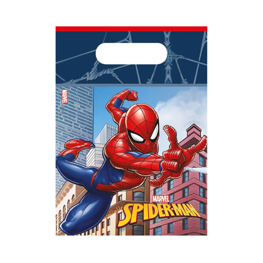 Σακουλάκια πλαστικά για δωράκια Spider-Man Crime Fighter - 6τμχ.