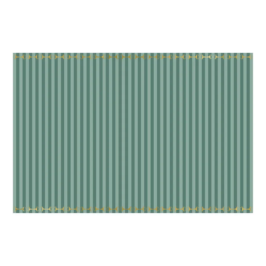 Τραπεζομάντηλο ριγέ βεραμάν/πράσινο με αναβολείς αλόγου