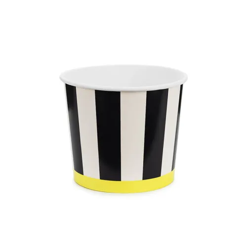 Κουβαδάκια χάρτινα για σνακ ριγέ ασπρόμαυρα - 2τμχ.