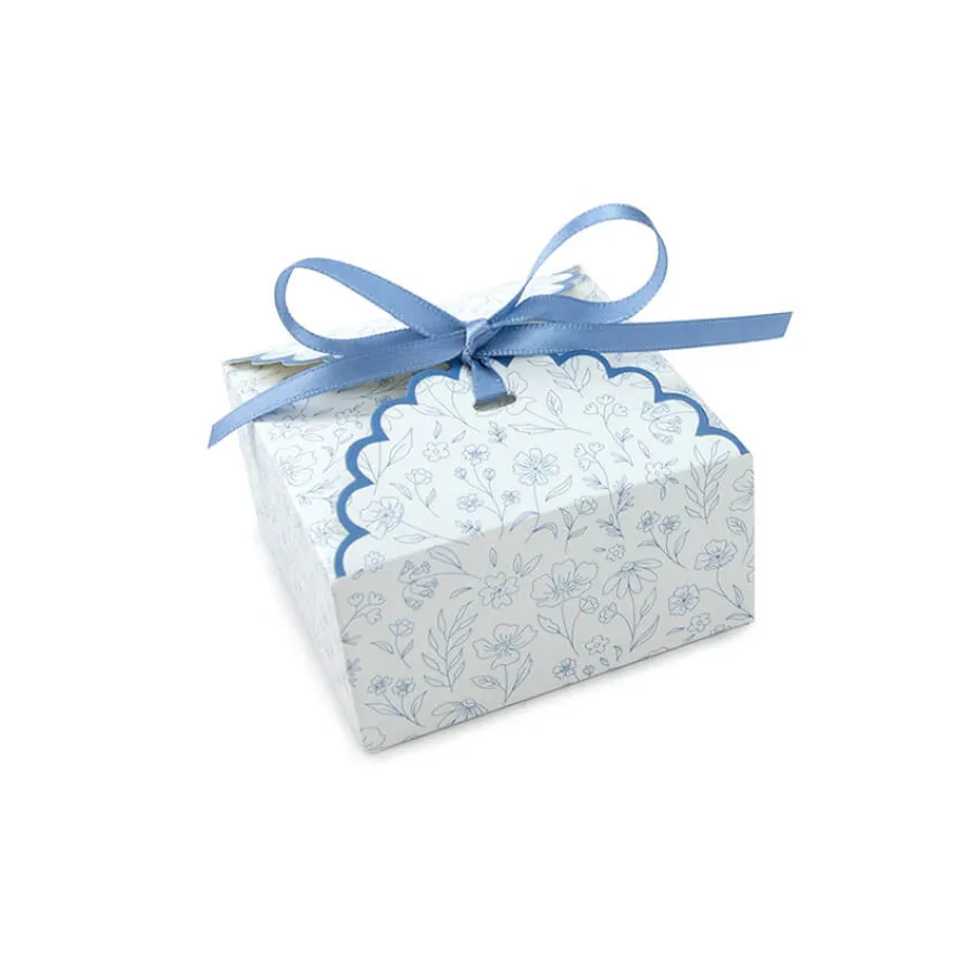 Κουτάκια mini Μπλε Λουλουδάκια - 8τμχ.