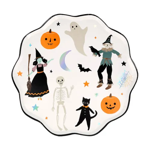 Χάρτινα πιάτα με σχέδια Halloween - 8τμχ.