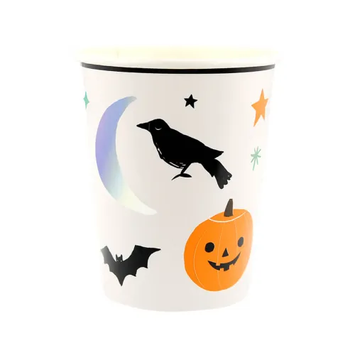 Χάρτινα ποτήρια με σχέδια Halloween - 8τμχ.
