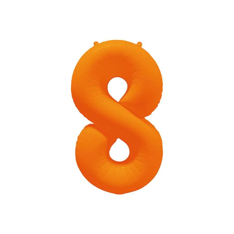 Μπαλόνι αριθμός 8 neon πορτοκαλί - 86εκ.