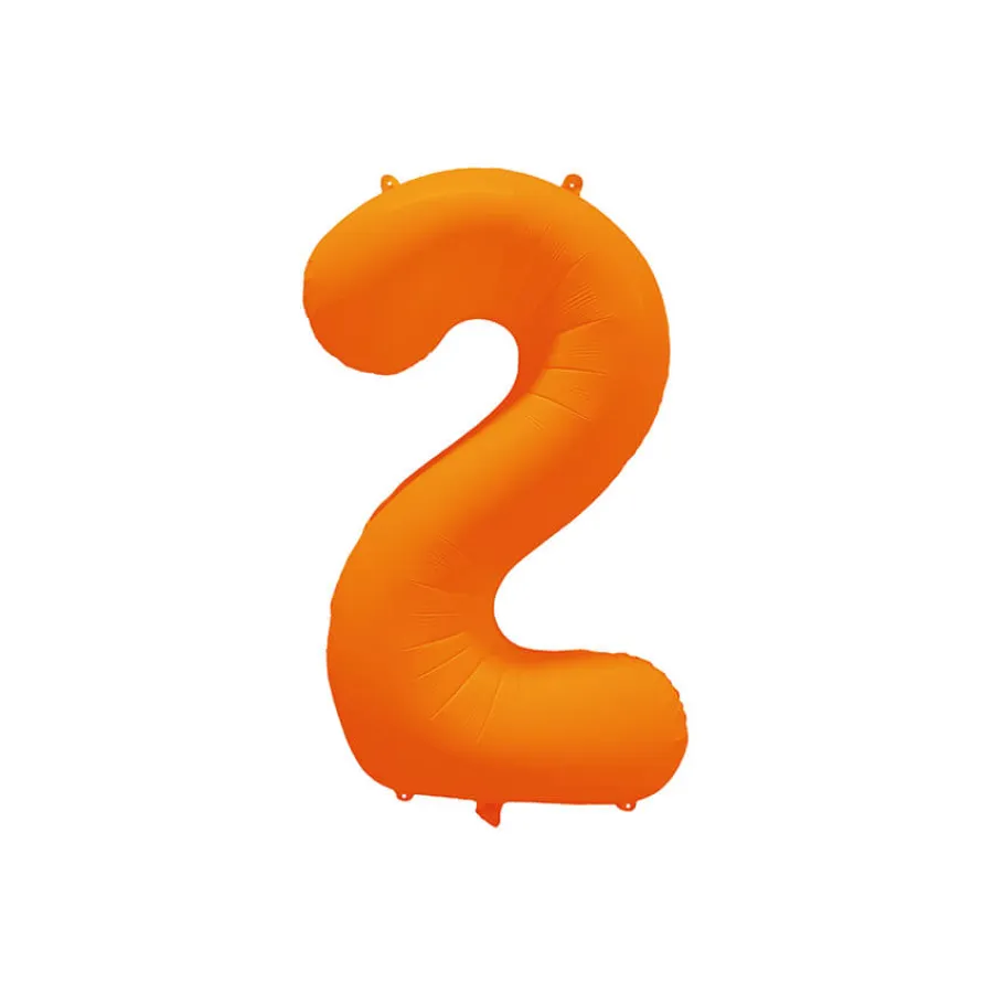 Μπαλόνι αριθμός 2 neon πορτοκαλί - 86εκ.