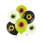 Μπαλόνια Μάτι λευκά/λαχανί/μαύρα - 6τμχ.