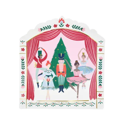 Χάρτινα πιάτα Σκηνή Nutcracker Ballet - 8τμχ.