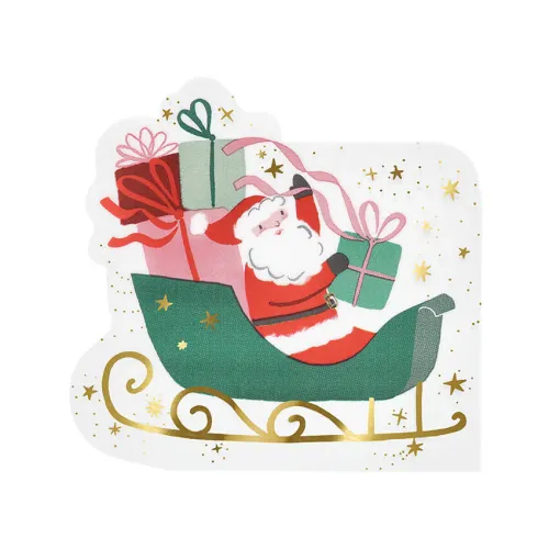 Χαρτοπετσέτες Έλκηθρο Άγιου Βασίλη με δώρα - 16τμχ.