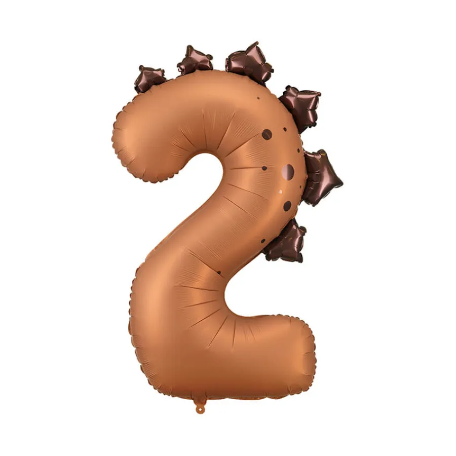 Μπαλόνι αριθμός 2 Δεινόσαυρος καφέ - 92εκ.