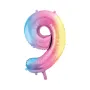 Μπαλόνι αριθμός 9 Pastel Rainbow - 86εκ.