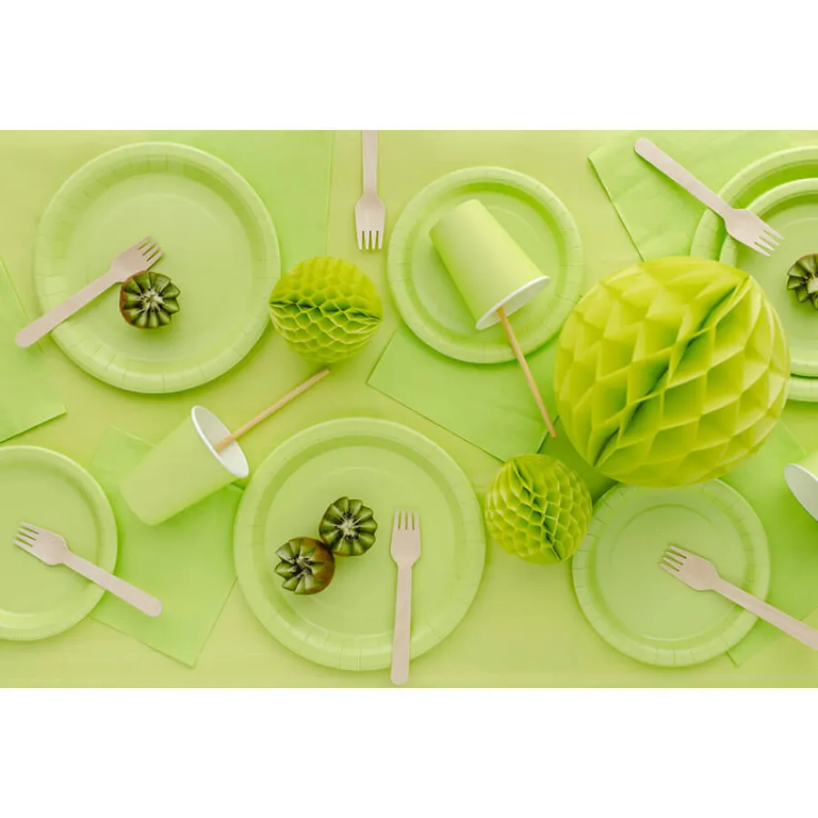 Χάρτινα πιάτα στρογγυλά λαχανί ανοιχτό - 6τμχ. Χάρτινα πιάτα στρογγυλά λαχανί ανοιχτό - 6τμχ.