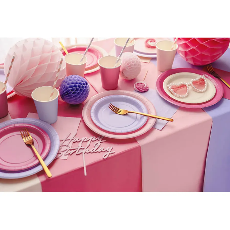 Χάρτινα πιάτα στρογγυλά φούξια - 6τμχ. Χάρτινα πιάτα στρογγυλά φούξια - 6τμχ.