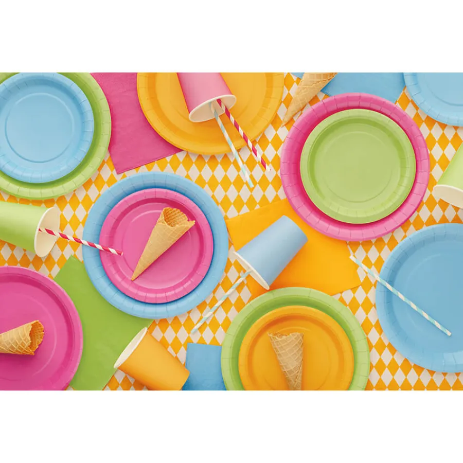 Χάρτινα πιάτα στρογγυλά σιέλ - 6τμχ. Χάρτινα πιάτα στρογγυλά σιέλ - 6τμχ.