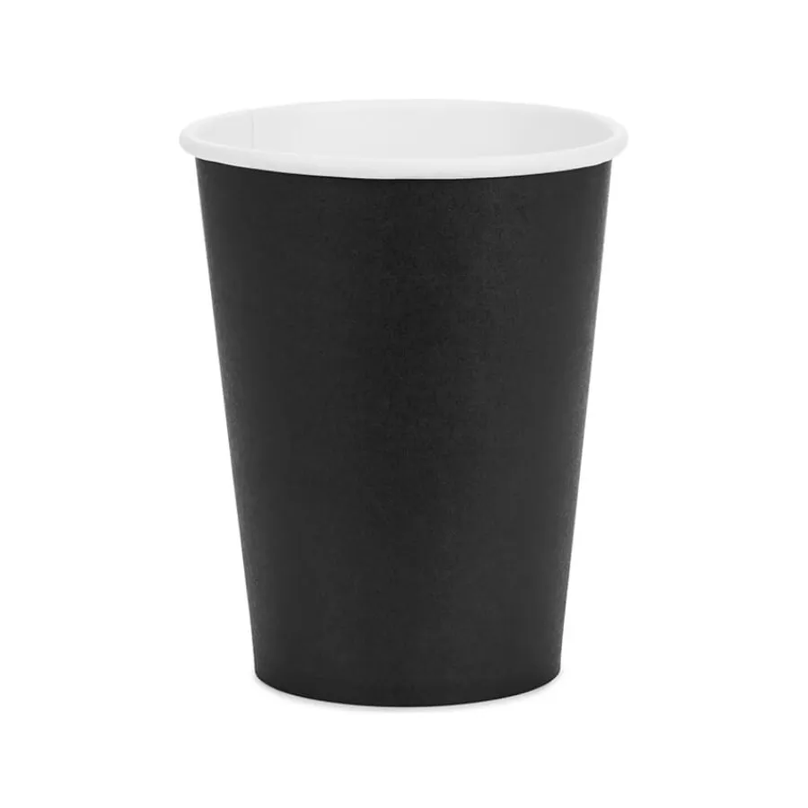 Χάρτινα ποτήρια μαύρα - 6τμχ.