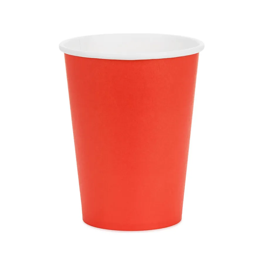 Χάρτινα ποτήρια κόκκινο ανοιχτό - 6τμχ.
