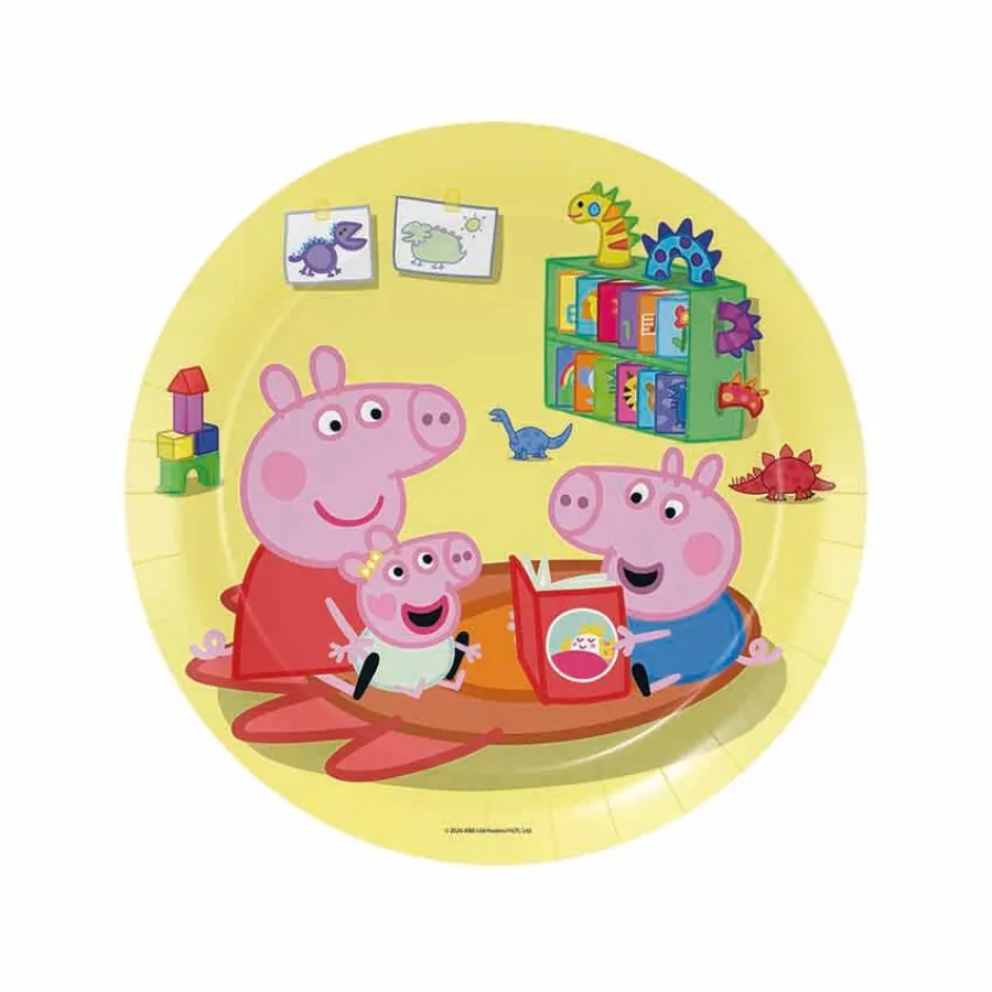 Χάρτινα πιάτα Πέππα, Τζορτζ & Ήβη - Peppa Pig - 8τμχ.