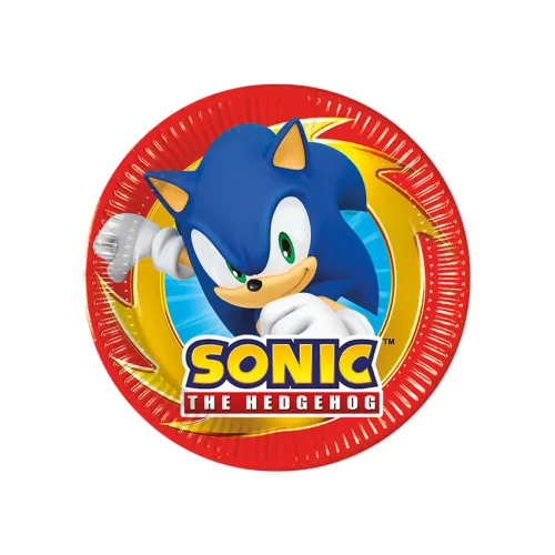 Χάρτινα πιάτα γλυκού Sonic - 8τμχ.