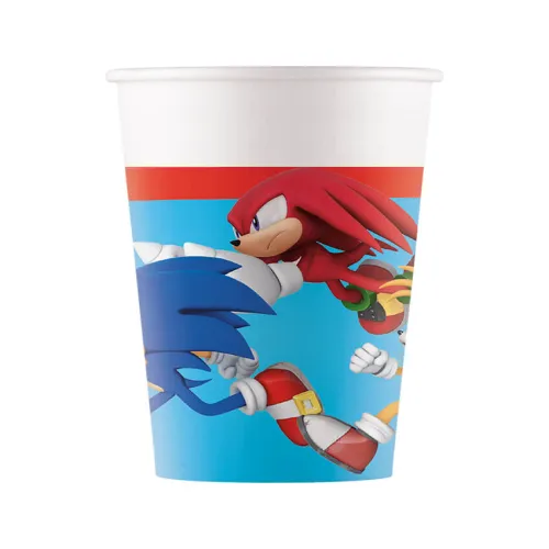 Χάρτινα ποτήρια Sonic - 8τμχ.
