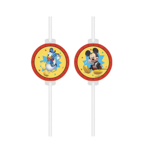 Χάρτινα καλαμάκια Mickey - 4τμχ.