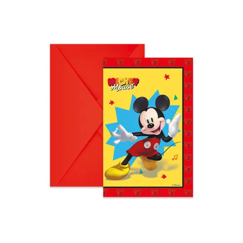 Προσκλήσεις για πάρτυ Mickey - 6τμχ.