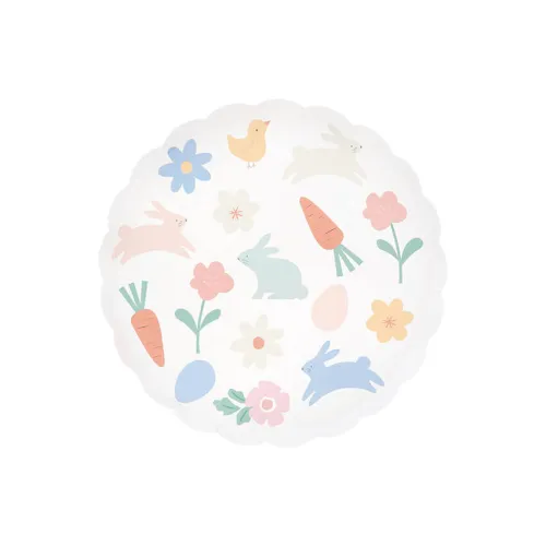 Χάρτινα πιάτα γλυκού Πασχαλινά σχέδια - 8τμχ.