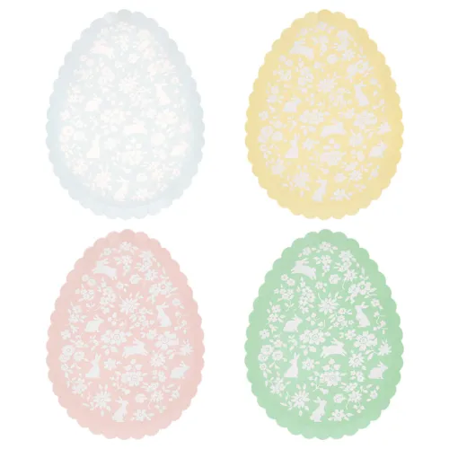 Χάρτινα πιάτα γλυκού Πασχαλινό αβγό Ditsy Bunny - 8τμχ.