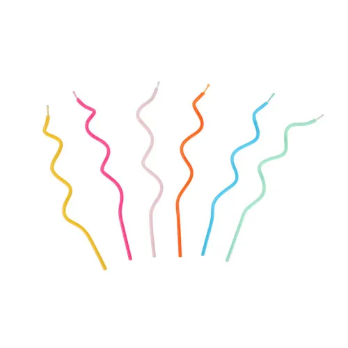 Κεράκια στριφογυριστά ψηλά & λεπτά Rainbow - 20τμχ.