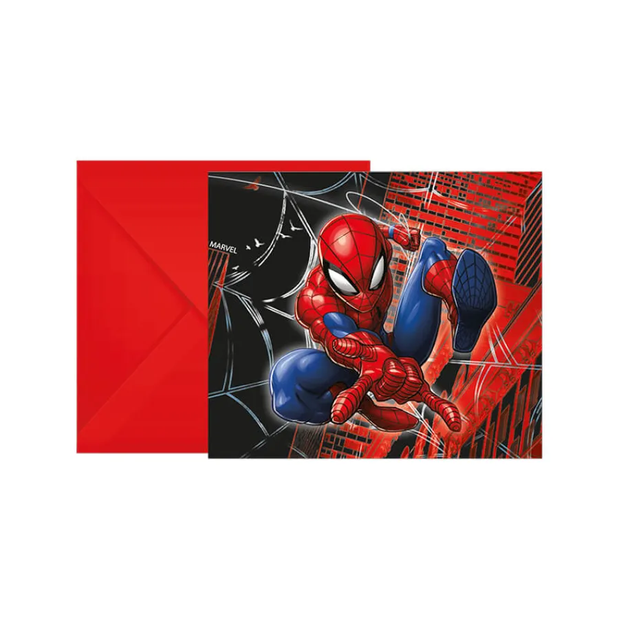 Προσκλήσεις για πάρτυ Spider-Man World of Webs - 6τμχ.
