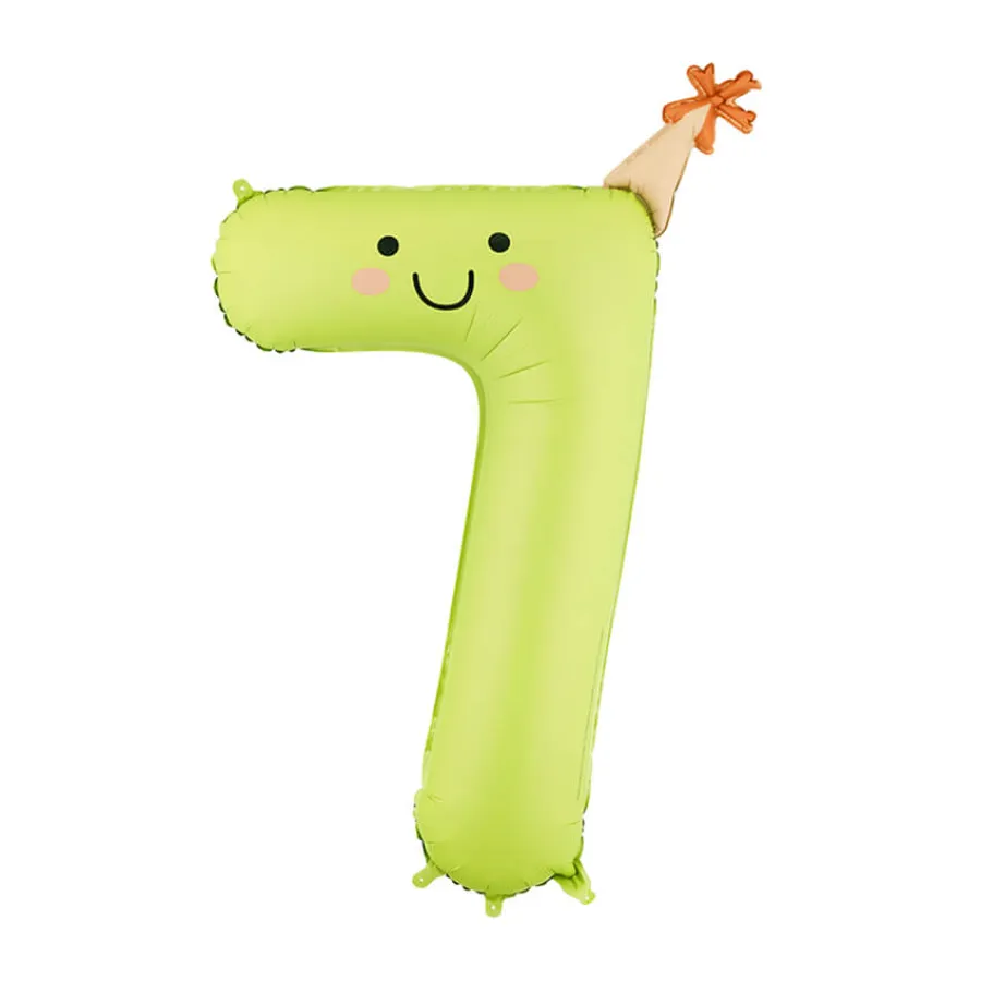 Μπαλόνι foil Αριθμός 7 λαχανί Happy Face