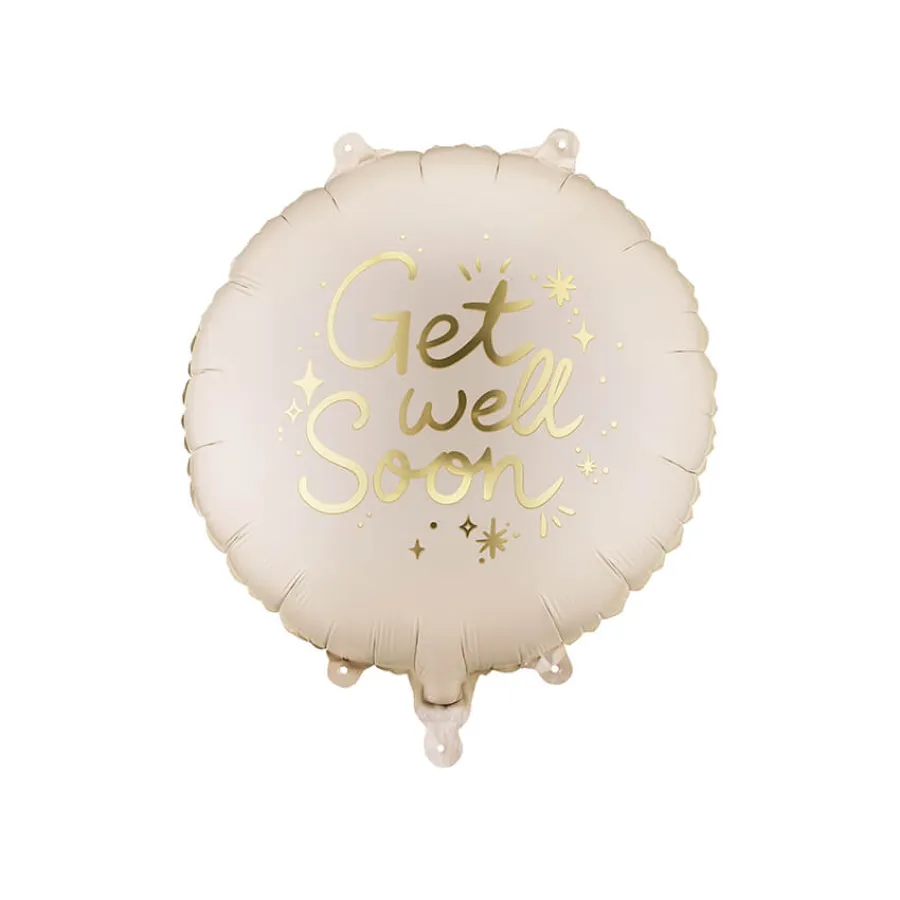 Μπαλόνι foil στρογγυλό ''Get Well Soon'' μπεζ