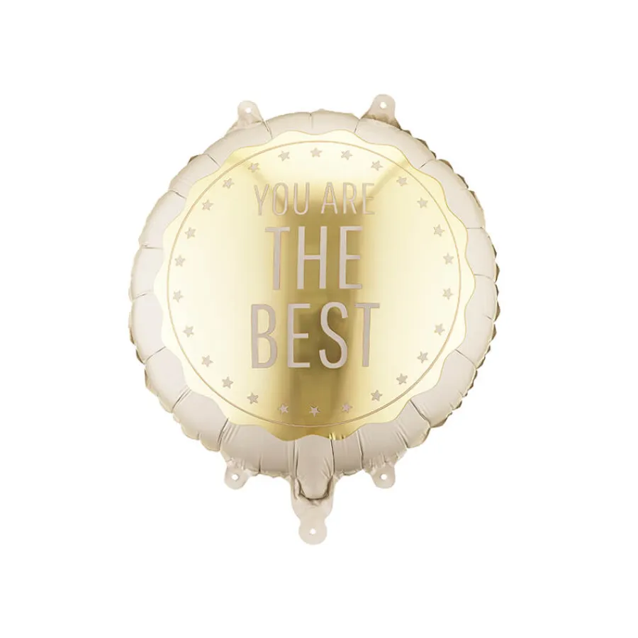 Μπαλόνι foil στρογγυλό ''You Are The Best'' μπεζ/χρυσό