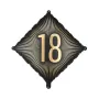 Μπαλόνι foil ''18'' ρόμβος μαύρο & χρυσό