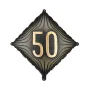 Μπαλόνι foil ''50'' ρόμβος μαύρο & χρυσό