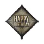 Μπαλόνι foil ''Happy Birthday'' ρόμβος μαύρο & χρυσό